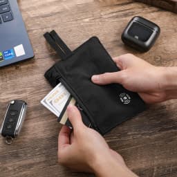 RFID Blocking Money Belt Travel Pouch, Small Wallet for Credit Card, ID, Cash, Concealed Bag Holder for Women & Men