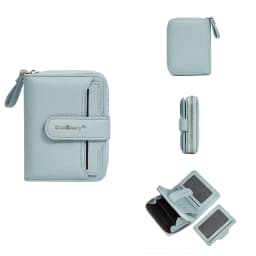 Baellerry Women Stylish Zip Around Card Wallet Multi-Functional RFID Blocking Purse 6 Card Slots and Coin Pocket Minimalist Gift
