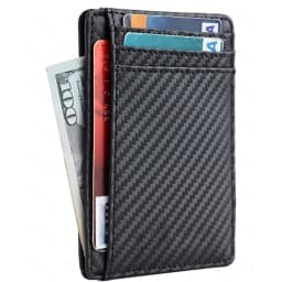 Men's Ultra-thin RFID Blocking PU Leather Wallet Credit Card ID Card Holder Portable Men's Minimalist Business Card