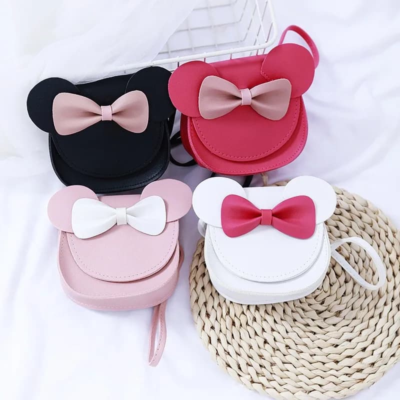 Stylish Mini Crossbody Shoulder Bag, Hard Shell Purse With Cute Mouse Ears And Bow, Suitable For Little Girls, Lovely Princess K