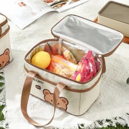 WORTHBUY Cute Thermal Lunch Box Bag Student Portable Large Capacity Insulated Lunch Bag Waterproof Reusable Picnic Cooler Bag