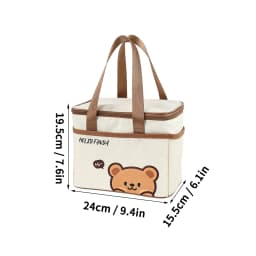 WORTHBUY Cute Thermal Lunch Box Bag Student Portable Large Capacity Insulated Lunch Bag Waterproof Reusable Picnic Cooler Bag