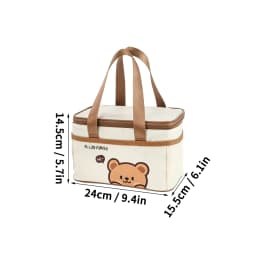 WORTHBUY Cute Thermal Lunch Box Bag Student Portable Large Capacity Insulated Lunch Bag Waterproof Reusable Picnic Cooler Bag