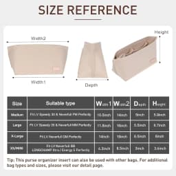 2Pcs Set Purse Organizer Insert for Handbags, Felt Bag Organizer for Tote & Purse, Tote Bag Organizer Insert, for LV Neverfull