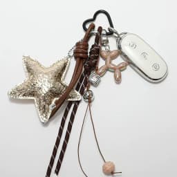 New Leather Star Bag Charm Cute Balloon Dog Rainbow Decorative Keychain Fashion Braided Rope Bag Pendant Accessorie