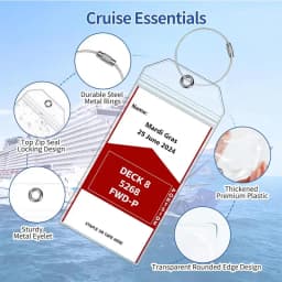 5pcs/Set Cruise Luggage Tags Waterproof Transparent Tags Metal Loop Travel Accessories Aircraft Baggage Tags for Easy Sorting