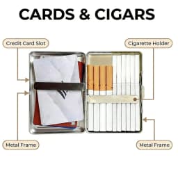 Multi-function Card Holder with Easy Snap Art Deco Illustration Versatile Metal Cigarette Case Vintage-Style Gift for Him & Her