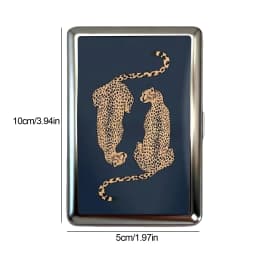 Multi-function Card Holder with Easy Snap Art Deco Illustration Versatile Metal Cigarette Case Vintage-Style Gift for Him & Her