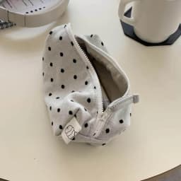 Polka Dot Design Pencil Case, Large Capacity Soft Touch Pencil Case, Stationery Bag, Cosmetics Storage, Back to School