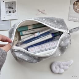 Polka Dot Design Pencil Case, Large Capacity Soft Touch Pencil Case, Stationery Bag, Cosmetics Storage, Back to School