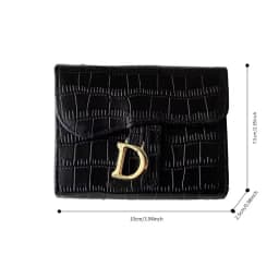 BUYLEMO Crocodile Pattern PU Leather Accordion Card Holder, Unisex Multi-Card Slot Coin Purse