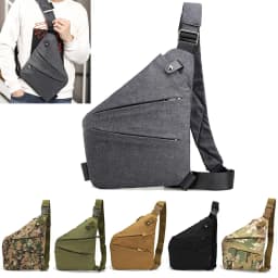 DIENQI Anti-theft Men Chest Bag Waterproof Chest Pack Travel Personal Pocket Tactical Male Sling Bag Chest Cross Body Bag Pauch