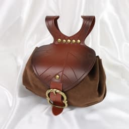 1pc Medieval Waist Bag, Renaissance Festival PU Leather Coin Purse, Elf Leaf Shaped Fanny Pack, Drawstring Pouch, Suitable For T