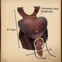 1pc Medieval Waist Bag, Renaissance Festival PU Leather Coin Purse, Elf Leaf Shaped Fanny Pack, Drawstring Pouch, Suitable For T