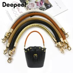30/40/60cm Fashion PU Leather Woven Handbag Handles Metal Buckle for Women Bag Purse Replace Shoulder Strap Handle Accessories