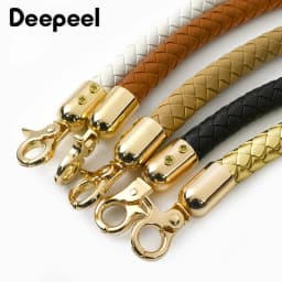 30/40/60cm Fashion PU Leather Woven Handbag Handles Metal Buckle for Women Bag Purse Replace Shoulder Strap Handle Accessories