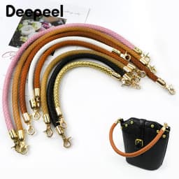 30/40/60cm Fashion PU Leather Woven Handbag Handles Metal Buckle for Women Bag Purse Replace Shoulder Strap Handle Accessories