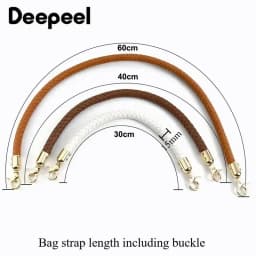 30/40/60cm Fashion PU Leather Woven Handbag Handles Metal Buckle for Women Bag Purse Replace Shoulder Strap Handle Accessories