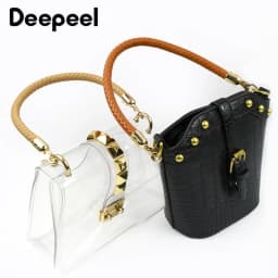 30/40/60cm Fashion PU Leather Woven Handbag Handles Metal Buckle for Women Bag Purse Replace Shoulder Strap Handle Accessories