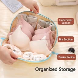 Travel Organizer Bag Large Capacity Underwear Storage Pouch Portable Cosmetic Makeup Case Toiletry Bag for Women