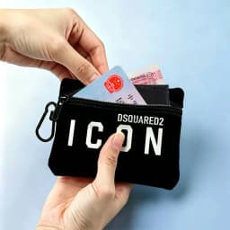 D-DSquared2 Avant-Street Oxford Cloth Zipper Coin Purse Portable Hanging Key Pouch Organizer For Travel Cosmetic Bag