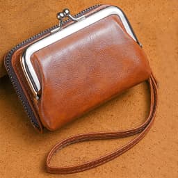 Women's Wallet Fashionableand Minimalist Wrist Strap Short Zero Wallet RetroVersatile LargeCapacity Multi Card Pocket Money Clip