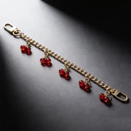 DIY Zinc Alloy Bag Hanging Chain with Cherry Pendant Detachable Shoulder Bag Carrying Chain Handbag Extension Chain for Woman