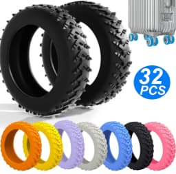 32/8Pcs Thicken Texture Silicone Wheels Protector For Luggage Reduce Noise Travel Luggage Wheels Cover Luggage Accessories