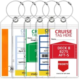 1-8pcs Cruise Luggage Suitcase Tag Label for Easy Sorting Waterproof Transparent Thicken PVC Cruise Travel Luggage Aircraft Tag