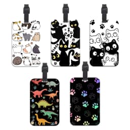 Cute Cats Plastics Baggage Tag Dinosaur Suitcase Backpack Anti-Lost Listing ID Card Holder Fashion Luggage Accessories Gifts