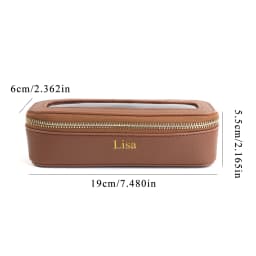 Customized Name PU Leather Transparent Makeup Brush Makeup Bag Portable Storage Bag Daily Necessities Storage Accessory