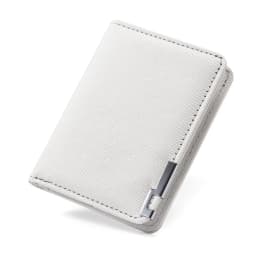 Black Faux Leather Small Slim Business-Style Wallet - Multiple Card Slots, Credit Card and Driver's License Holder, Geometric In
