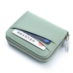 Women's Zipper Purse Short Lychee Pattern Fashion Multi-Card Slot ID Card Holder Coin Zipper Purse For Women