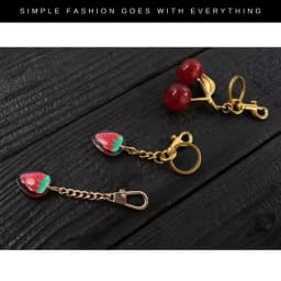 Red Cherry Pendant Keychain for Women'S Cute Bag Decoration Multifunctional Jewelry Car Key Accessories Trendy Charm Keyring