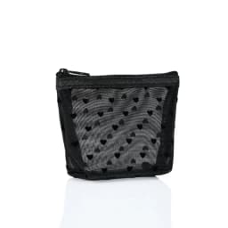 Nylon Mesh Cosmetic Bag Zipper Heart Shaped Toiletry Organizer Makeup Bags Multifunctional Women Lipstick Key Coin Purse Pouch