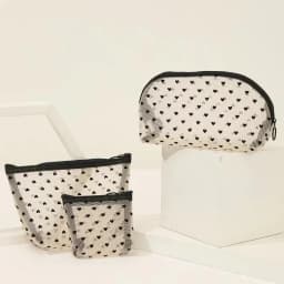 Nylon Mesh Cosmetic Bag Zipper Heart Shaped Toiletry Organizer Makeup Bags Multifunctional Women Lipstick Key Coin Purse Pouch