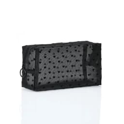 Nylon Mesh Cosmetic Bag Zipper Heart Shaped Toiletry Organizer Makeup Bags Multifunctional Women Lipstick Key Coin Purse Pouch