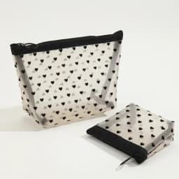 Nylon Mesh Cosmetic Bag Zipper Heart Shaped Toiletry Organizer Makeup Bags Multifunctional Women Lipstick Key Coin Purse Pouch