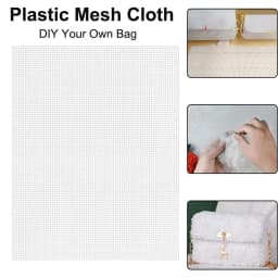 DIY Crafting Plastic Bag Mesh Grid Durable 33x50CM Canvas Bag Sheets Black White Acrylic Yarn Crafting Knit