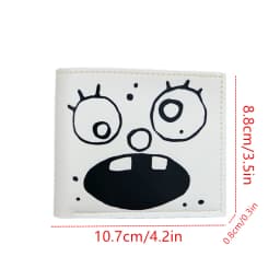 Cute DoodleBob Bifold black white Wallet ,fashionable and cute girl card holder, Cartoon Cute Student Wallet Fashion Card Pocket