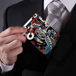 Fashion V-VANS PU Leather Cardholder Ultra Slim Credit ID Card Organizer Lightweight Business Card Holder
