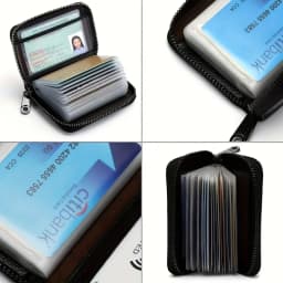 Unisex Ultra-Thin Minimalist Wallet – with Zipper Closure Design |   Ultra-Light and Portable, with Multiple Card Slots to Store Credit Cards, Cash, and Id Documents. |   Durable Synthetic Leather Material