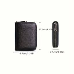 Unisex Ultra-Thin Minimalist Wallet – with Zipper Closure Design |   Ultra-Light and Portable, with Multiple Card Slots to Store Credit Cards, Cash, and Id Documents. |   Durable Synthetic Leather Material