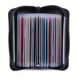 Unisex Ultra-Thin Minimalist Wallet – with Zipper Closure Design |   Ultra-Light and Portable, with Multiple Card Slots to Store Credit Cards, Cash, and Id Documents. |   Durable Synthetic Leather Material