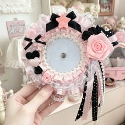 Itabag Decoration Heart Badge Holder Idol Photo Display Lace Bow Rose Card Holder Y2K Ita Bag Accessories Ita Bag Insert