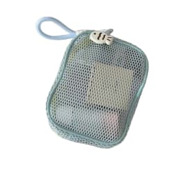 Cubic Mesh Cosmetic Bag, Dopamine Aesthetic Makeup Pouch with Pearl Zipper, Large Capacity Portable Travel Toiletry Bag