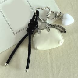 Mini Exquisite Bag Pendant Chain Shell Bag Keychain PU Leather Silver Bag Decor Creative DIY Women Bags Accessories