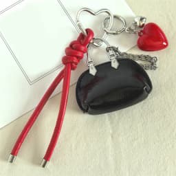 Mini Exquisite Bag Pendant Chain Shell Bag Keychain PU Leather Silver Bag Decor Creative DIY Women Bags Accessories