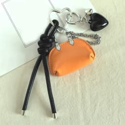 Mini Exquisite Bag Pendant Chain Shell Bag Keychain PU Leather Silver Bag Decor Creative DIY Women Bags Accessories
