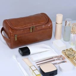NEW Leather Toiletry Bag for Men Women Dopp Kit Mens Hanging Toiletry Bag Travel Bag for Traveling Large Cosmetic Bag for T